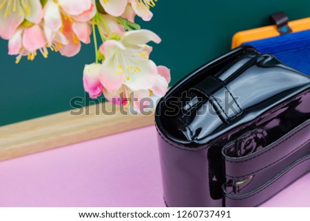Blackboard and school bag(image of admission)