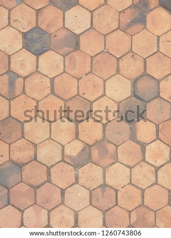 Close up Hexagonal tile or honeycomb tiles, Earthenware tile