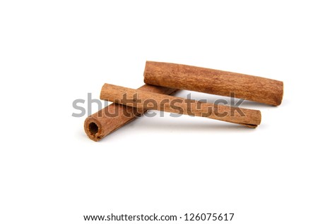 cinnamon tubules on a white background