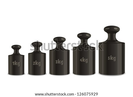 Vector calibration weights on a white background.
