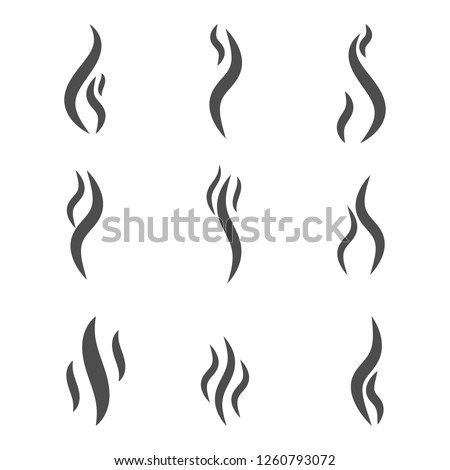 Aroma smell icon. Set of smoke vector icon. Smoke, steam, aroma, smell. Vector illustration.