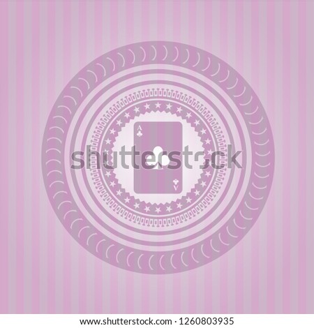 ace of clover icon inside badge with pink background