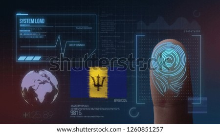 Finger Print Biometric Scanning Identification System. Barbados Nationality 