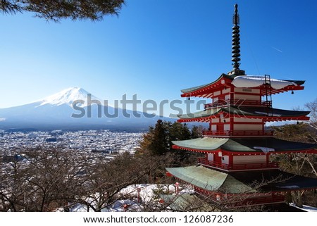 Mountain Fuji in winter