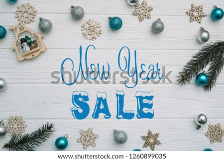 Board with post new year sale