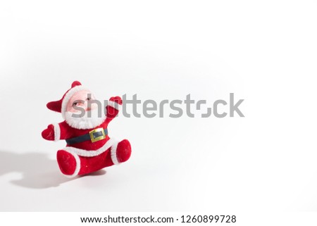 Santa claus doll isolated white background.copy space.

