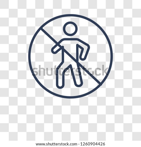 pedestrian prohibited sign icon. Trendy pedestrian prohibited sign logo concept on transparent background from Traffic Signs collection