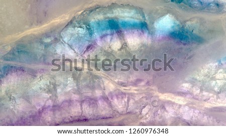 lilac and blue fluorite texture macro photo Royalty-Free Stock Photo #1260976348