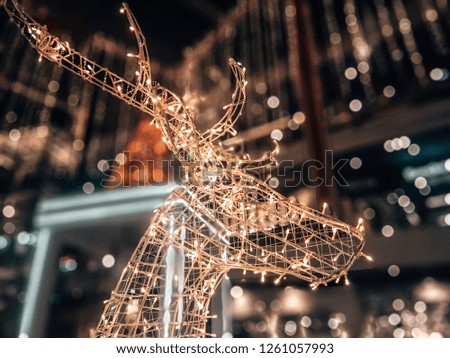 Happy New year 2019 Christmas reindeer light Decorative Background images for New year's and Merry Christmas .
