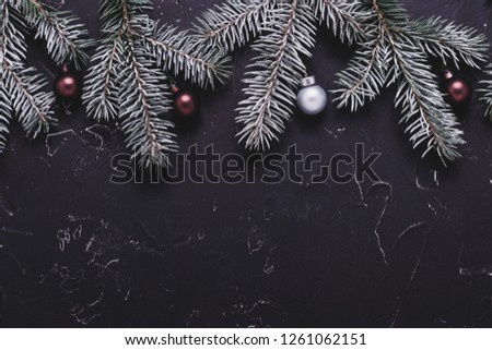 Christmas background.Winter background. Dark background. Wooden background. Greeting card. Place under the text.