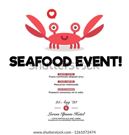 Seafood Festival Event Invitation Design with Where and When Details