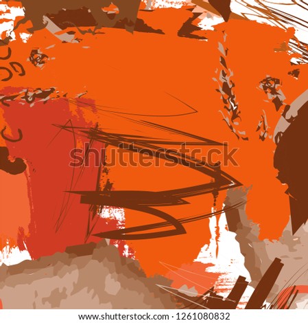 abstract colorful brown and orange paintbrush texture background. creative colorful brown nice brush strokes for your design. vector illustration