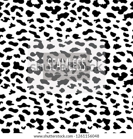Leopard seamless pattern. White and black. Animal print. Vector background