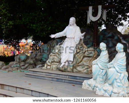 Statue of Jesus at The Basilica of the Holy Rosary commonly known as  Bandel Church , West Bengal India 