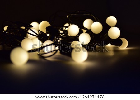 christmas lights on black background