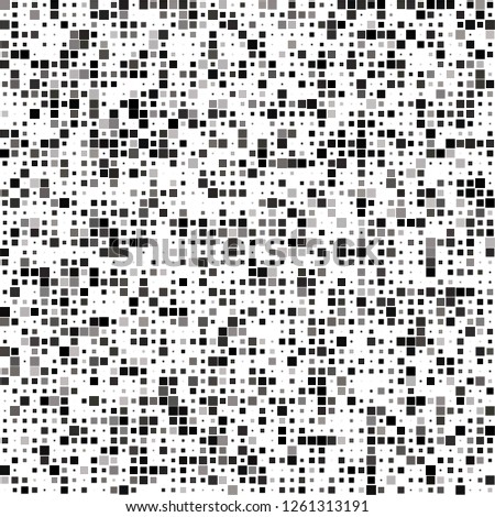 Digital Abstract Black and White Pixel Background, QR Code Abstract Background, Vector Seamless Pattern, Random Pixel Texture

