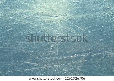 Ice rink at the stadium. Close-up. Background. Texture.