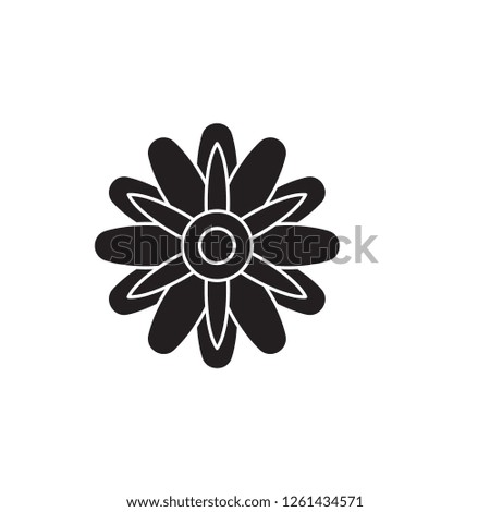 Astra flower black vector concept icon. Astra flower flat illustration, sign