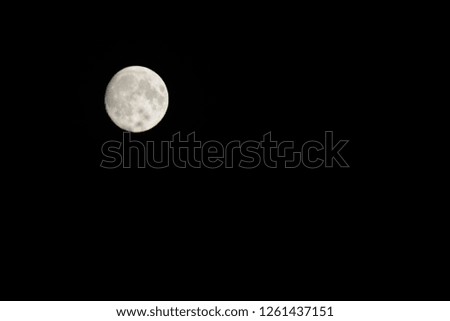 on a dark sky background full moon