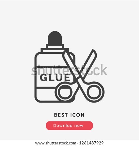 glue and scissors icon vector