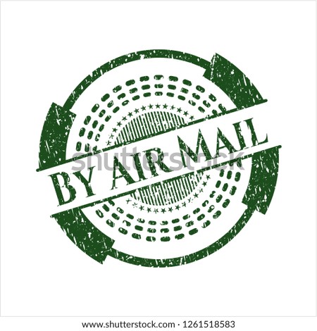 Green By Air Mail distressed rubber grunge stamp