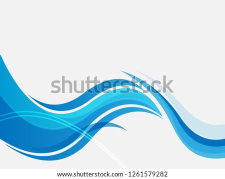 Vector blue abstract background. Wavy waves banner color line for web banner. 
