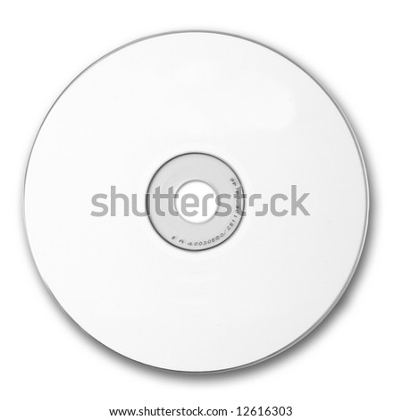 A blank white surface printable compact-disc isolated on white Royalty-Free Stock Photo #12616303
