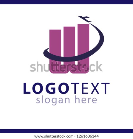 W initial letter logo with plane vector template