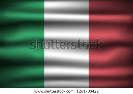 National Flag of Italy IT. Front view, official colors and correct proportion. Realistic vector illustration.