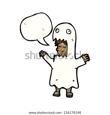 cartoon man in ghost costume