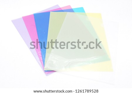 Clear L-type plastic folders 
 Royalty-Free Stock Photo #1261789528