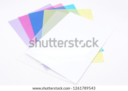 Clear L-type plastic folders 
 Royalty-Free Stock Photo #1261789543