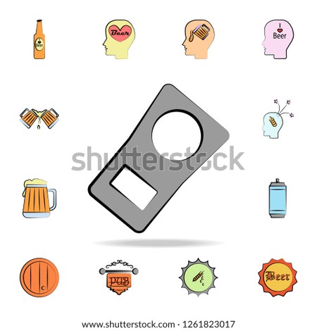 ring for a beer can colored sketch style icon. Detailed set of color beer in hand drawn style icons. Premium graphic design. One of the collection icons for websites, web design on white background