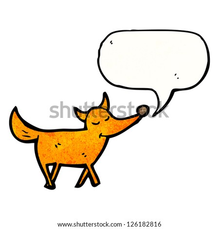 cartoon fox with speech bubble
