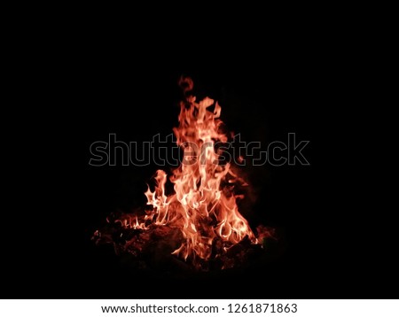 Fire​ Flame​ Blaze​ on​ Black​ Background