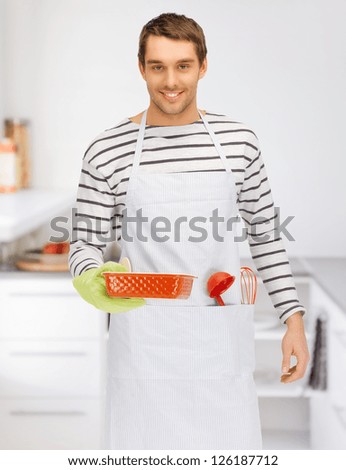 bright picture of cooking man at kitchen