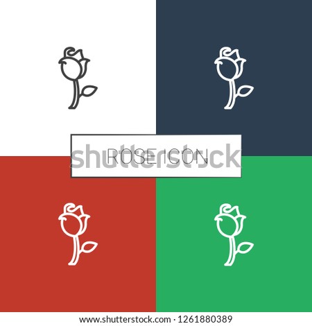 rose icon white background. Editable outline rose icon from love. Trendy rose icon for web and mobile.