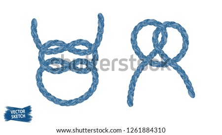 Nautical knots. Rope sketches. Braid. Rope knots. Braided trim. Marine. Sail. Ship. Boat. Sailor. Sea. Ocean. Fishing. Fisherman. Nautical rope. Vintage. Hand made.