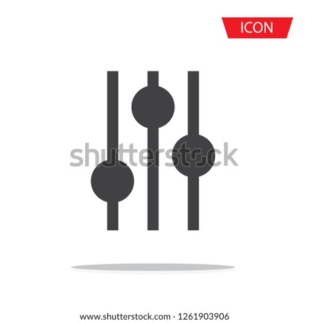 Filter control icon vector isolated on white background.