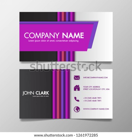 Modern colorful business card template presentation design with company name and logo.Vector illustrator.