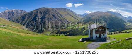 Summer photo set of the Livigno valley with images of the lake and the mountains