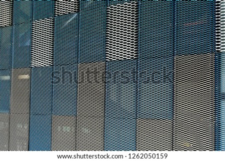 Abstract close-up view of modern aluminum ventilated on facade 