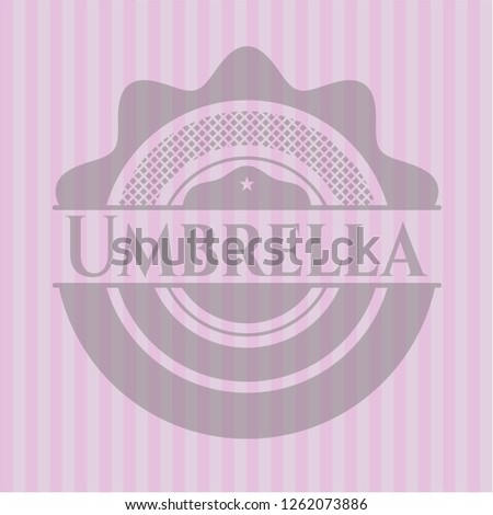 Umbrella retro style pink emblem