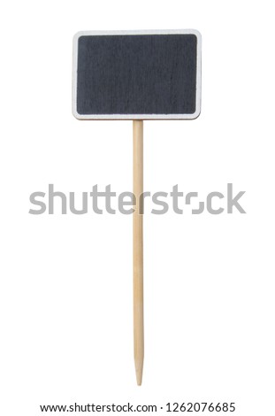 Blank blackboard label, chalkboard label, garden mark and price tag isolated on a white background