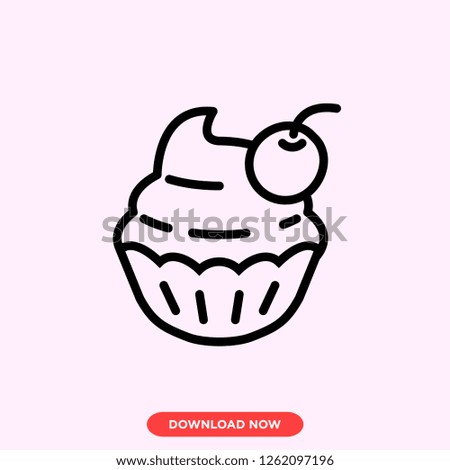Cupcake icon modern vector style