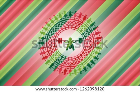 deep squat icon inside christmas badge background.