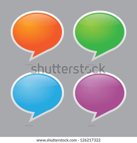 Set of Colorful Speech Bubbles