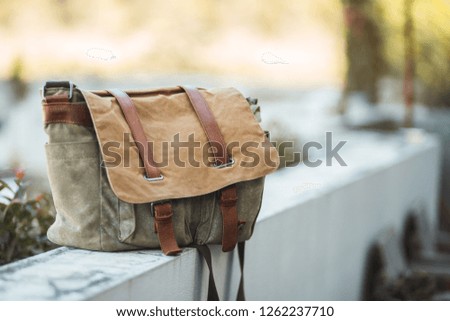 Backpack of free space for your decoration. Summer trip.