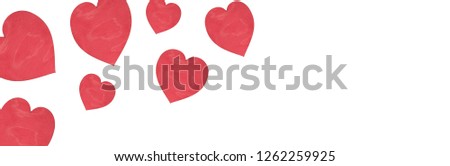 Christmas background with hearts, white background
