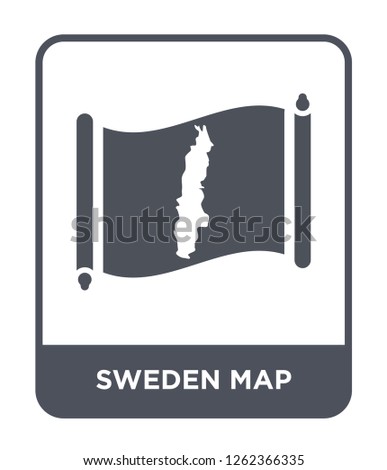 sweden map icon vector on white background, sweden map trendy filled icons from Countrymaps collection, sweden map simple element illustration